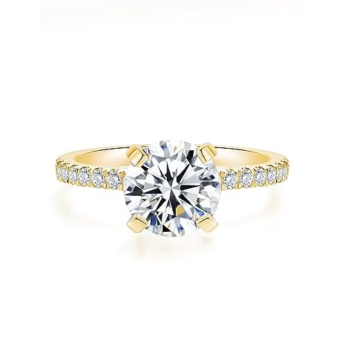 IMOLOVE Moissanite Engagement Ring D Color VVS1 Clarity Moissanite Engagement Rings for Women Wedding Rings for Women 1-2CT Lab Created Diamond Rings Promise Rings for Her Size 4-11