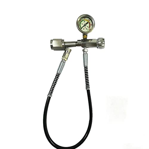 Refill Charging Adaptor 4500PSI Paintball PCP SCBA Fill Station Refill Charging Adapter with 60cm Microbore Hose Fill Station Diving Cylinder Inflation Valve Easy to Read Pressure Gauge