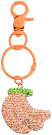 xuzhiyuan Rhinestone Banana Keychain - Colorful Crystal Fruit Charm with Lobster Clasp, Cute Purse/Bag Pendant for Women