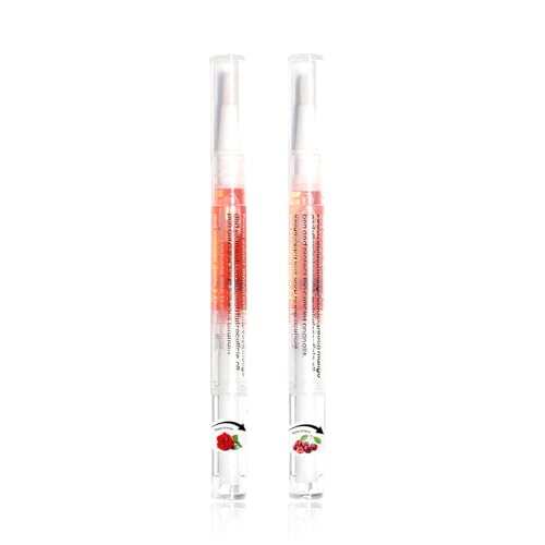AIJIMEI Nail Oil Cuticle Pen 2pcs Nail Cuticle Oils Pens Are Nail Strengthening Agents And Nail Growth Essence, Suitable For Fragile Peeling And Broken Thin NailsRose & Cherry.
