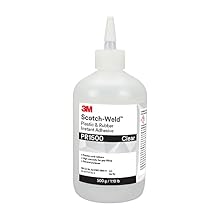 3M Scotch-Weld Plastic and Rubber Instant Adhesive PR1500, Clear, 500 Gram Bottle