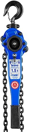 Tractel bravo - 1.5 Ton Lever Chain Hoist | 3000 lbs Capacity | 30 ft Lift & Pull Length | Professional Grade Ratchet Puller with ANSI B30.21 & OSHA Industrial Standards | Model 19683