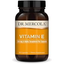 Dr. Mercola Vitamin E, 90 Servings (90 Capsules), 134 mg Per Capsule, Dietary Supplement, Supports Healthy Skin, Non-GMO