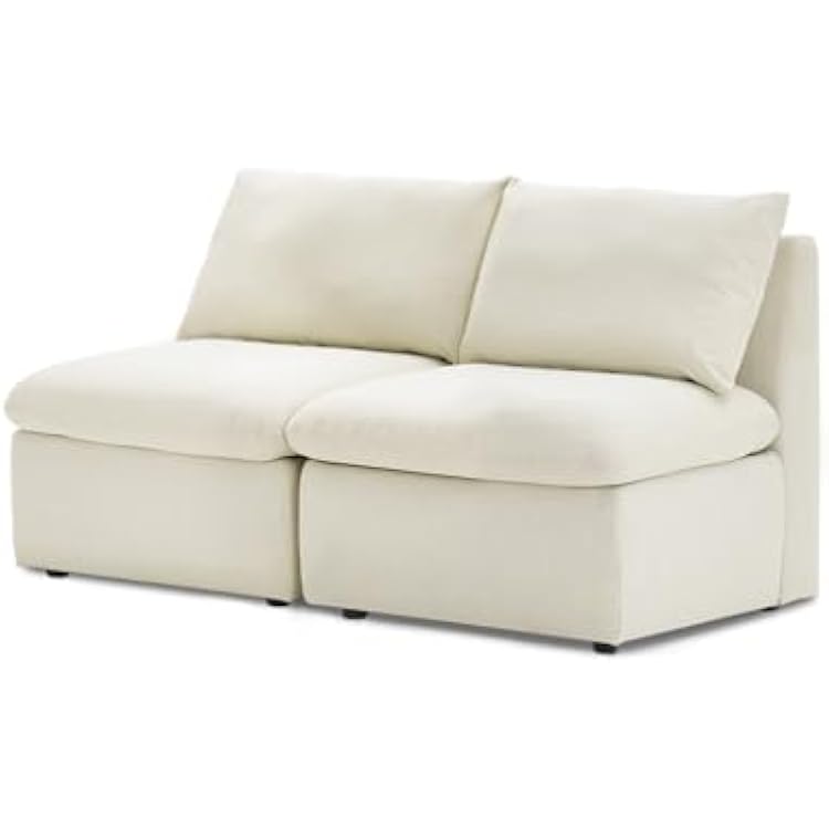 mopio Oversized Modular Sectional Sofa with Fully Removable Covers and Storage, Convertible U & L Shaped Sectionals, Modern Cloud Couch with Ottoman Chaise [Gen 1] Oat Fabric, 2 Armless