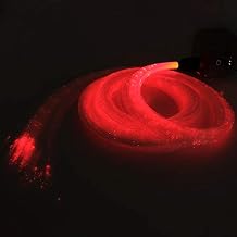 AZIMOM 50pcs PMMA Plastic Flash Point Fiber Optic Strands Light Side Glow Curtain Waterfall Optical 0.04in 6.5ft Fiber Cables for LED Light Engine Driver Source