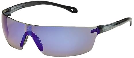 Gateway Safety 449M StarLite Squared Ultra-Light Safety Glasses, Blue Mirror Lens, Gray Temple (Pack of 10)