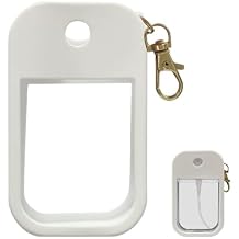 Upgraded Silicone Case Compatible with Touchland Hand Sanitizer Spray 1FL. OZ. Protective Mist Case with Keyring, Stylish Hand Sanitizer Spray Accessory (White)