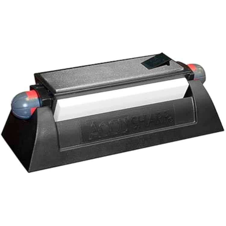AccuSharp Deluxe Tri-Stone Knife & Tool Sharpening System Kit, Slip Resistant, Mountable Rubber-Grip Base, Quickly Sharpens, Restores, Repairs & Hones All Types of Blades & Knives, Diamond Coated