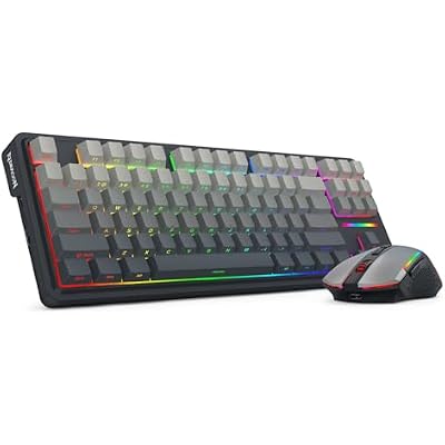 Redragon Wireless Mechanical Keyboard Creamy, Bluetooth/2.4GHz/USB-C Wired, 75% Hot Swappable Custom Gaming Keyboard with Knob, RGB Backlit, Pre-lubed Linear Switches, PBT Keycaps, Gray