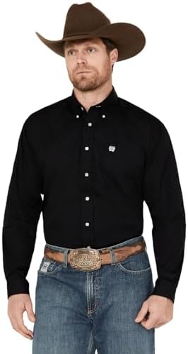 Cinch Mens Classic Fit Long Sleeve Button One Open Pocket Solid Basic