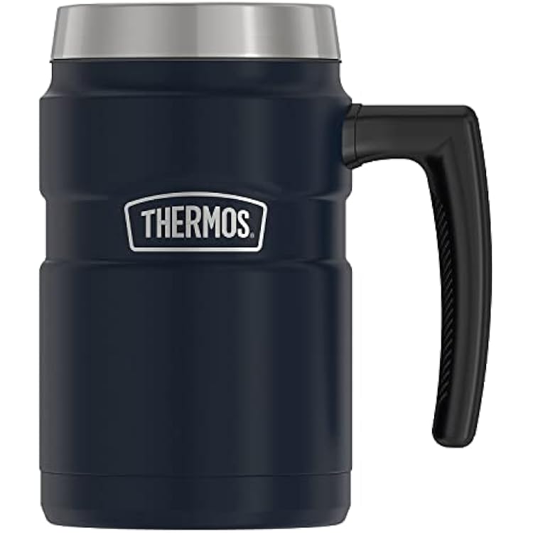 Thermos Stainless King 16 Ounce Coffee Desk Mug, Midnight Blue