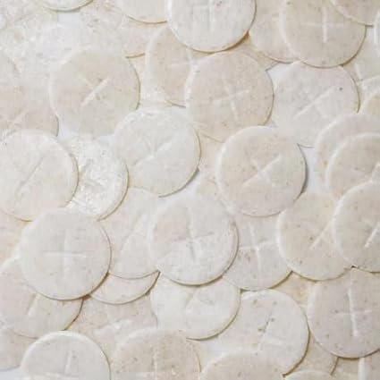 Altar Bread 1 3/8" White Cross Design 100 Communion Hosts