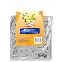 Scrub Daddy Damp Duster Towel - Durable Sponge-Like Dust Cleaner for Multisurface Dusting, Picking Up Pet Hair, Dirt & Grime of All Kinds - Reusable, Soft, Flexible, Absorbent Cleaning Supplies (4ct)