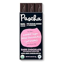 Pascha Organic No Added Sugar 100% Cacao With Cocoa Nibs Chocolate Bars, UTZ, Gluten Free, Non GMO, Pack of 5