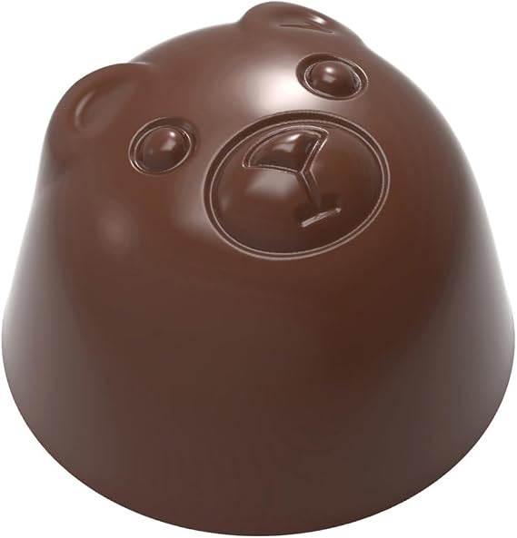 Chocolate World 12118 Nora Chokladskola Polycarbonate Chocolate Mold with 21 Bear-Praline Cavities 30mm Diameter x 22mm High