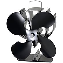 VODA Wood Stove Fan Heat Powered Fireplace Fan No Electric, Heat Activated Thermal Fan for Wood Burning Stove/Log Burner, Fireplace Accessories
