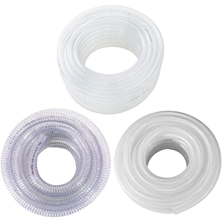 DAVCO Clear Vinyl Tubing and Reinforced Hose, Low Pressure Flexible PVC Tubing, Heavy Duty UV Chemical Resistant Lightweight Plastic Vinyl Hose, BPA Free and Non Toxic