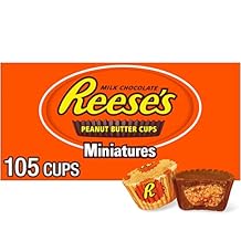 REESE'S Miniatures Milk Chocolate Peanut Butter Cups, Candy Packs, 0.31 oz (105 Pieces)