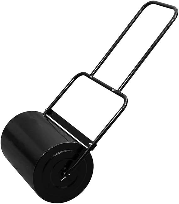 Vasitelan Lawn Roller, 10 Gallons Water and Sand Filled Garden Drum Roller with U Shaped Handle Tow beind Sod Roller for Planting, Seeding