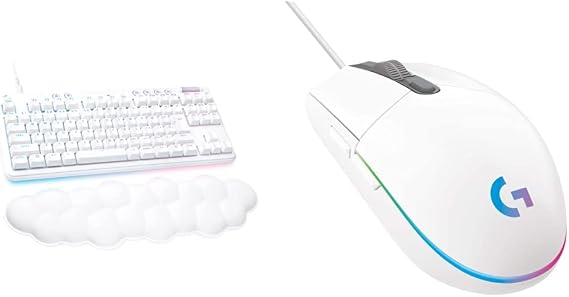 Logicool G Aurora Collection G713 Gaming Keyboard, Numeric Keypadless, Tactile, Wired Mechanical Keyboard, Cloud, Palmrest, Quiet, Japanese Arrangement, LIGHTSYNC RGB G713-TC & Gaming Mouse, Wired