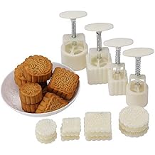 Mid-Autumn Festival Hand-Pressure Moon Cake Mould With 12 Pcs Mode Pattern For 4 Sets