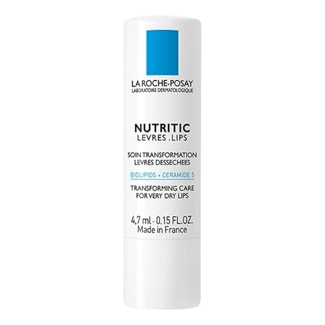 La Roche-Posay Nutritic Lip Balm for Very Dry Lips, Soothes and Repairs Chapped Lips with Shea Butter and Ceramides, 0.15 Fl Oz (Pack of 1)