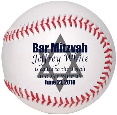 Custom Personalized Bar Mitzvah Baseball (One Size)