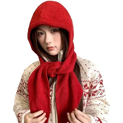 Gentle Solid Color Knit Hat Scarf 2-In-1 Autumn Winter Adjustable Hats Outdoor Warm Soft Hat for Women Trendy 2025