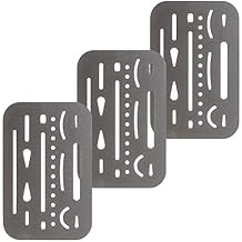 Pacific Arc Professional Erasing Shield Solid Stainless Steel with 26 Openings, 3 Pack