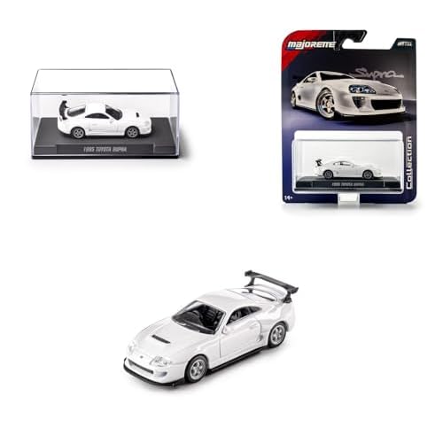 Jada Majorette Collection 1995 Toyota Supra 1:64 Die-Cast Model Car with Rubber Tires & Display Case, for Collectors & Adults