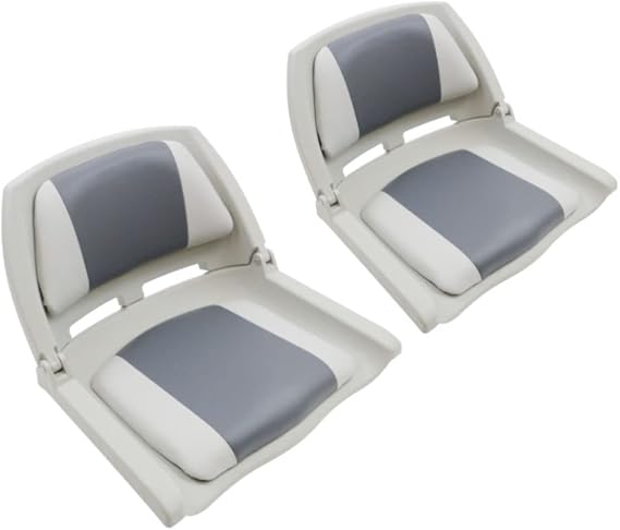 2 x Lightweight Folding Boat Seat - Grey/Charcoal Style
