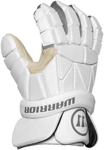 Warrior Evo Lite Lacrosse Gloves, White (X-Large, 14")
