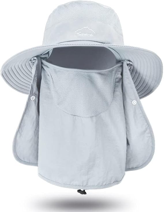 Fishing Hat for Men Sun Protection Hat with Removable Neck Flap Face Cover
