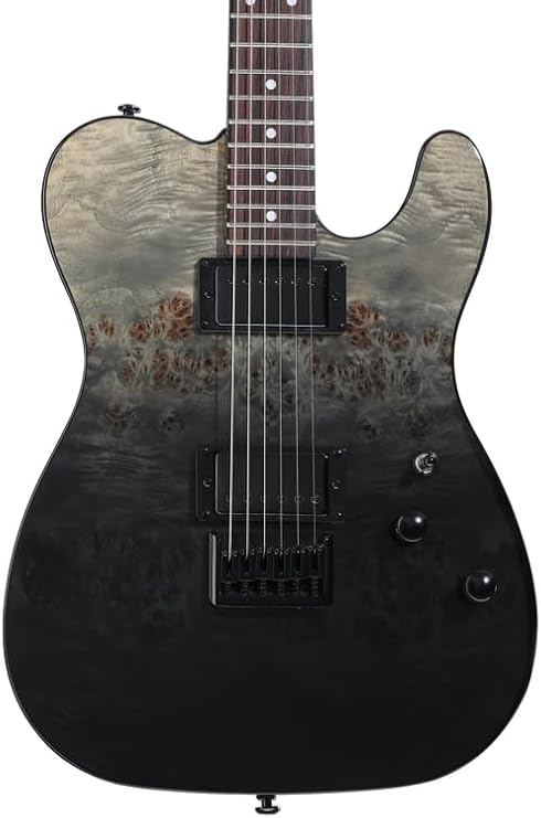 Schecter PT Standard Electric Guitar - Black Fade Burst Burl