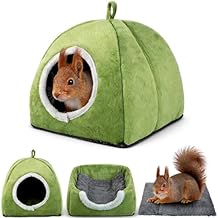 Squirrel Hideout Nest, Washable Hedgehog Bed & Hideaway House, Cozy Warm Fleece Hut for Hamster Ferret Rabbits and Other Small Animals Cage Supplies Warm House