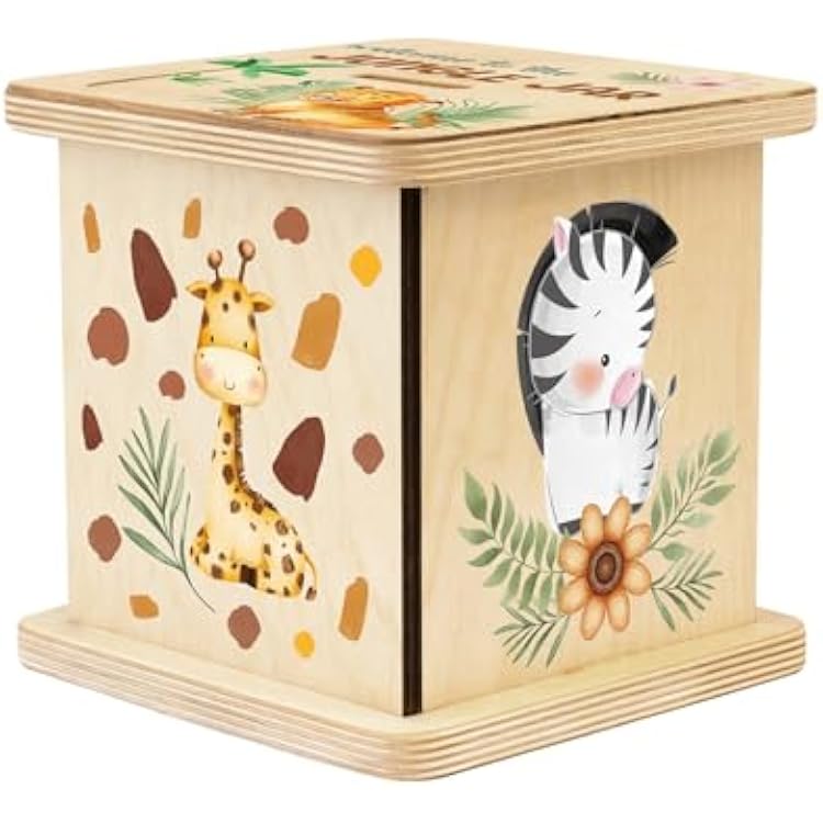 Personalized Wooden Piggy Bank for Kids Custom Money Saving Box Gifts for Boys and Girls for Birthday, Christmas, Childrens Day Animals