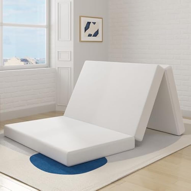 Avenco Folding Mattress, 4 Inch Trifold Mattress, Twin XL Folding Mattress for Indoors, RVCamper Van, Travel, Camping, Guest Room