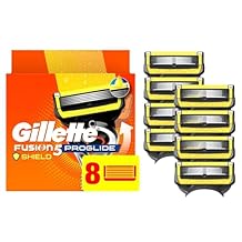 Gillette ProGlide Shield Razor Blade Refills for Men, 5-Blade Cartridges with Lubrication, Precision Trimmer, Fits Fusion5 and ProGlide Handles, 8 Count