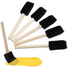 Giantree 5Pcs Foam Brushes for Painting, Foam Paint Brushes, Sponge Paint Brush, 1 Inch Paint Brush for Painting, Wooden Handles Brushes for Staining DIY Craft Varnishes Painting and Cleaning(1 Inch)