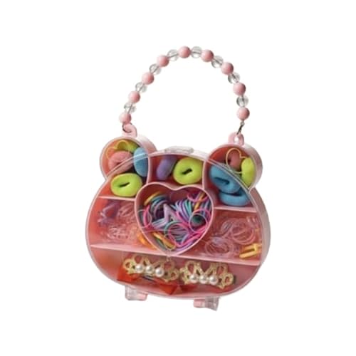 Baby Hair Accessories Set - Colorful Hair Tie & Elastic Rubber Bands with Rabbit Organizer Box, Mini Ribbon Hair Clips for Toddlers, Kids, Infants, and Girls - Birthday Gift for Little Girls