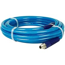 3/8 Inch Polyurethane Air Hose 1/4 Inch Male NPT Fittings 200 PSI 25 Feet Blue