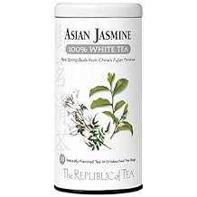 The Republic of Tea Asian Jasmine 100% White Tea Bags, Steeps 50 Low-Caffeinated Cups