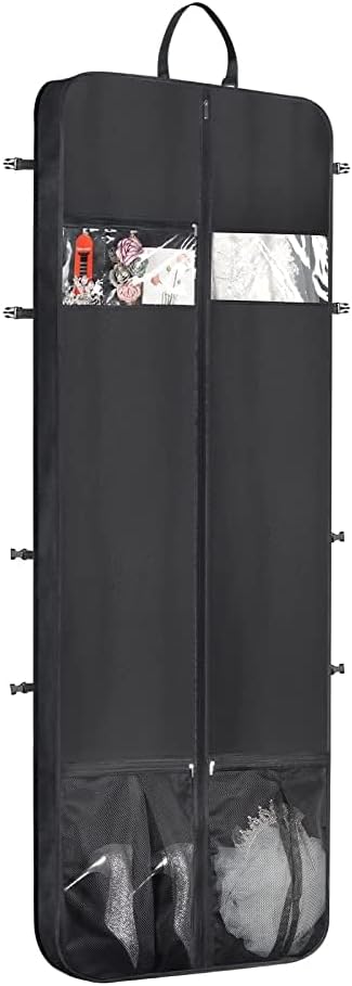 Zilink Wedding Dress Garment Bag Dress Bags for Gowns Long 72 in, Black