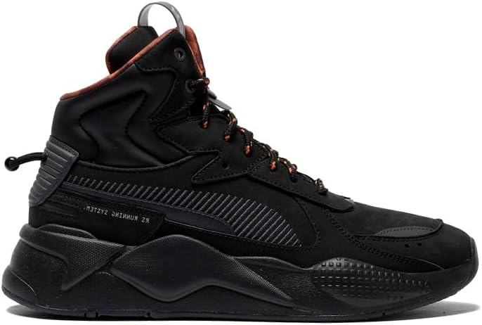 PUMA Mens Rs-X Mid Black Ice Lace Up Sneakers Shoes Casual - Black
