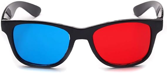 Red and Blue 3D Glasses Universal TV Movie Dimensional Video Frame 3D Glasses DVD Game Glass 3D Style Glasses for 3D Movies Games, 3D Viewing Glasses, Light Simple Design,Televisions and Video