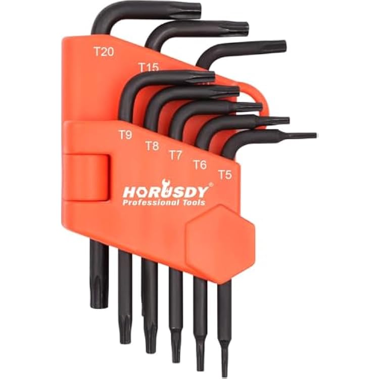 SEDY 8-Piece Mini Torx L Key Set, Tamperproof Torx Star Allen Wrench, T5, T6, T7, T8, T9, T10, T15, T20, Cr-V