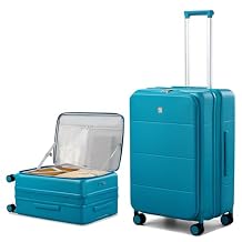 Hanke Hardside Expandable Checked Luggage, 24 Inch Top Opening Trunk Luggages with Spinner Wheels, All-PC Hard Shell Suitcase, Lightweight TSA Checked-Medium(Caribbean Blue, 83L)