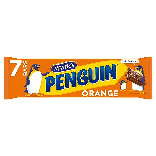 McVities Penguin Orange Biscuit Bar, 7 x 24.6 g Bars 1 Pack of 7 Bars