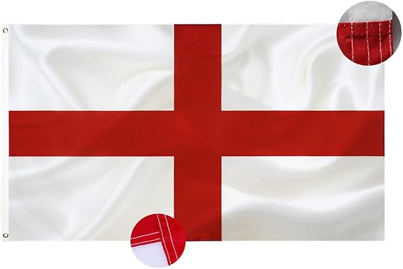 England flag British Flag 3x5FT -(90x150cm) Sewn Stripes Outdoors Indoors St George's Cross flag 210D Heavy Duty Polyester Brass Grommets