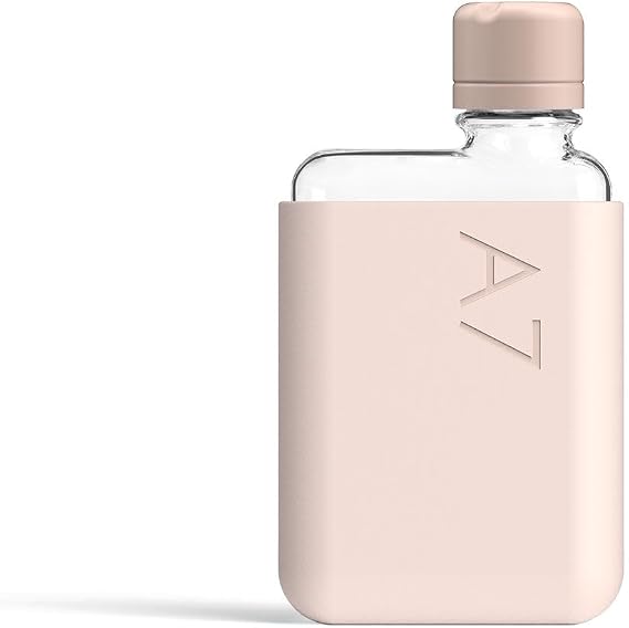 memobottle A7 (Pale Coral) Bundle - 6oz (180ml) - Bottle, silicone sleeve & lid | Compact Flat Bottle for Bags & Pockets | BPA Free Tritan | Modern & Minimalist | For Gym, Work & Travel